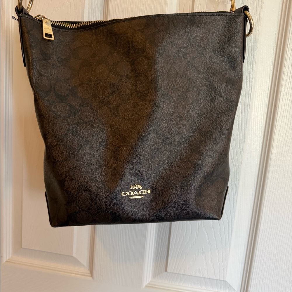Coach Signature Dark Brown Crossbody Bag - Picture 2 of 6